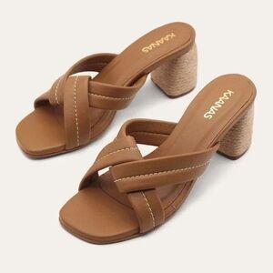 Kaanas Arenal Chunky Heel In Caramel